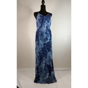 Vtg American Angel Dress Womens Medium Blue Floral Y2K Maxi Grunge Slip